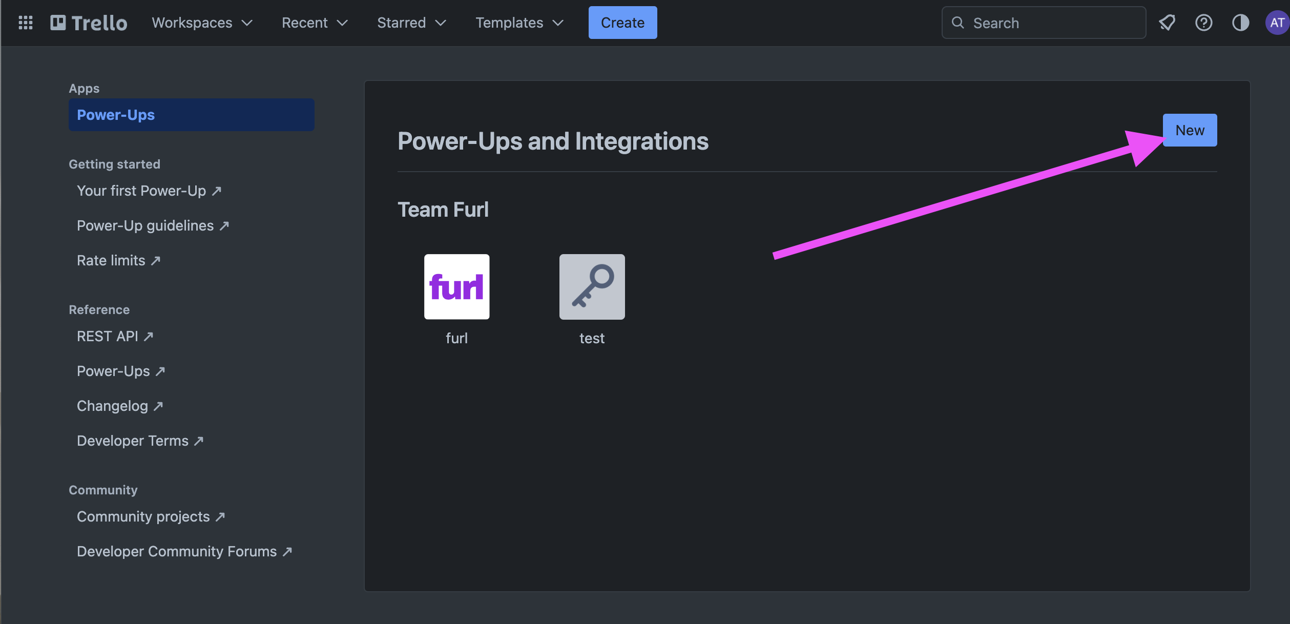 Create a power-up by going to your power-ups admin and clicking the new button